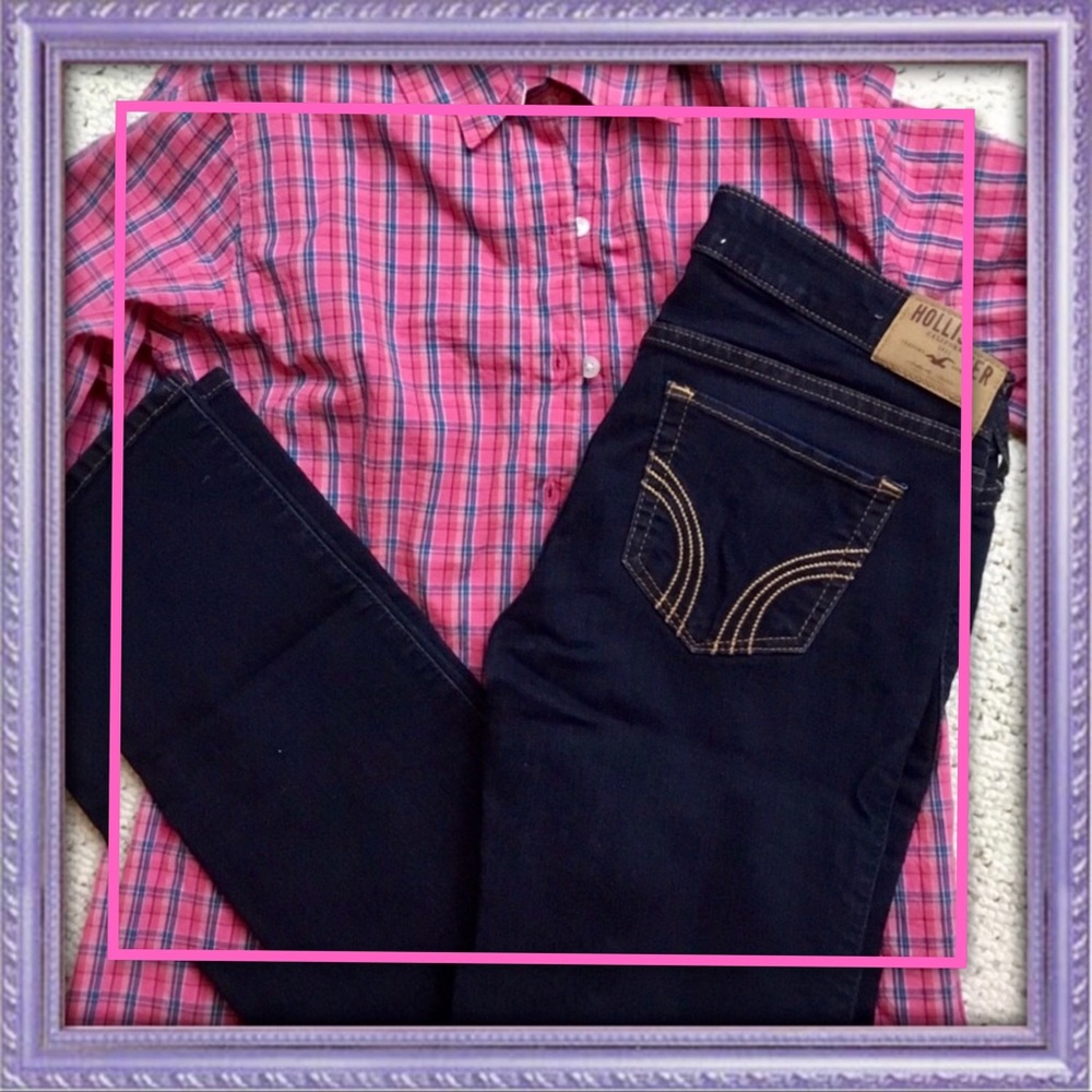 HOLLISTER WOMENS DENIM STRAIGHT LEG DENIM JEANS 3S